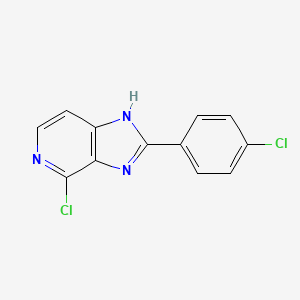 molecular formula C12H7Cl2N3 B11855178 1H-Imidazo(4,5-c)pyridine, 4-chloro-2-(4-chlorophenyl)- CAS No. 75007-99-7