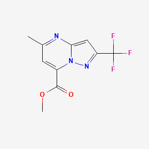 molecular formula C10H8F3N3O2 B11855205 Methyl 5-methyl-2-(trifluoromethyl)pyrazolo[1,5-a]pyrimidine-7-carboxylate 