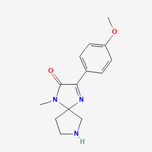 molecular formula C14H17N3O2 B11855241 3-(4-Methoxyphenyl)-1-methyl-1,4,7-triazaspiro[4.4]non-3-en-2-one 