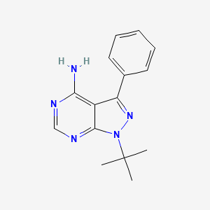 molecular formula C15H17N5 B11855268 1H-Pyrazolo[3,4-d]pyrimidin-4-amine, 1-(1,1-dimethylethyl)-3-phenyl- CAS No. 180903-16-6