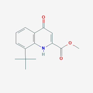 molecular formula C15H17NO3 B11855292 Methyl 8-(tert-butyl)-4-oxo-1,4-dihydroquinoline-2-carboxylate 