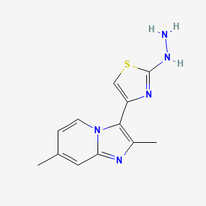 4-(2,7-Dimethylimidazo[1,2-a]pyridin-3-yl)-2-hydrazinylthiazole