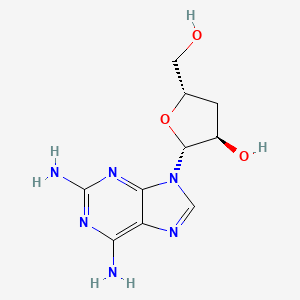 molecular formula C10H14N6O3 B11855508 Adenosine, 2-amino-3'-deoxy- CAS No. 3608-57-9