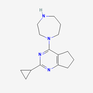 molecular formula C15H22N4 B11855594 2-Cyclopropyl-4-(1,4-diazepan-1-yl)-6,7-dihydro-5H-cyclopenta[d]pyrimidine 