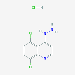 molecular formula C9H8Cl3N3 B11855642 5,8-Dichloro-4-hydrazinoquinoline hydrochloride CAS No. 1170215-21-0