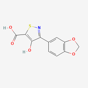 molecular formula C11H7NO5S B11855657 3-(Benzo[d][1,3]dioxol-5-yl)-4-hydroxyisothiazole-5-carboxylic acid 