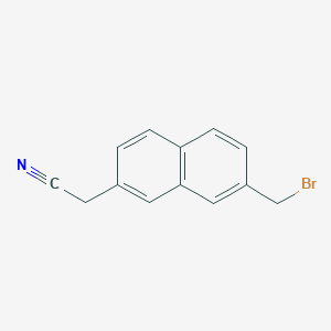 molecular formula C13H10BrN B11855698 2-(Bromomethyl)naphthalene-7-acetonitrile 