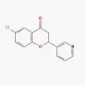 molecular formula C14H10ClNO2 B11855731 6-Chloro-2-(pyridin-3-YL)chroman-4-one CAS No. 1777-63-5