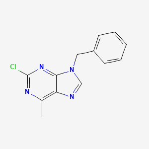 molecular formula C13H11ClN4 B11855762 9-benzyl-2-chloro-6-methyl-9H-purine CAS No. 164360-03-6