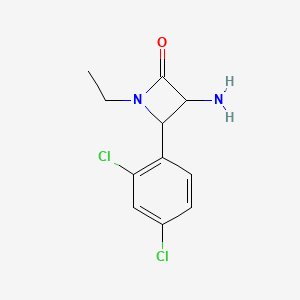 molecular formula C11H12Cl2N2O B11855844 3-Amino-4-(2,4-dichlorophenyl)-1-ethylazetidin-2-one 