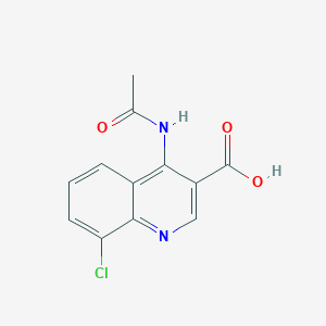 molecular formula C12H9ClN2O3 B11855926 4-Acetamido-8-chloroquinoline-3-carboxylic acid 