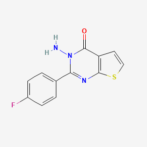 molecular formula C12H8FN3OS B11855946 3-Amino-2-(4-fluorophenyl)thieno[2,3-D]pyrimidin-4(3H)-one 