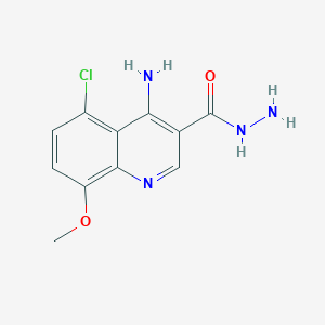 molecular formula C11H11ClN4O2 B11855952 4-Amino-5-chloro-8-methoxyquinoline-3-carbohydrazide 