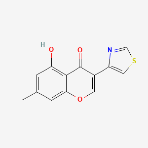 molecular formula C13H9NO3S B11855961 5-Hydroxy-7-methyl-3-(1,3-thiazol-4-yl)-4H-1-benzopyran-4-one CAS No. 66780-38-9