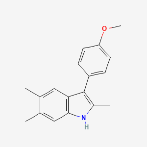 molecular formula C18H19NO B11856012 3-(4-Methoxyphenyl)-2,5,6-trimethyl-1H-indole 