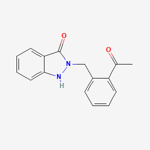 molecular formula C16H14N2O2 B11856221 2-[(2-Acetylphenyl)methyl]-1,2-dihydro-3H-indazol-3-one CAS No. 89438-64-2