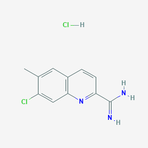 molecular formula C11H11Cl2N3 B11856299 7-Chloro-6-methylquinoline-2-carboximidamide hydrochloride CAS No. 1179361-03-5