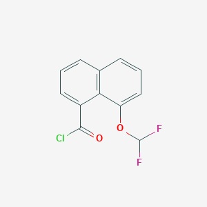 molecular formula C12H7ClF2O2 B11856428 1-(Difluoromethoxy)naphthalene-8-carbonyl chloride 