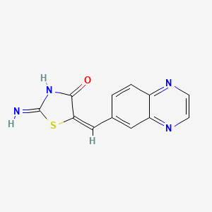 molecular formula C12H8N4OS B11856457 (5E)-2-imino-5-(quinoxalin-6-ylmethylidene)-1,3-thiazolidin-4-one 