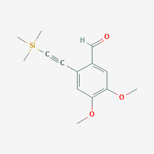 molecular formula C14H18O3Si B11856494 4,5-Dimethoxy-2-((trimethylsilyl)ethynyl)benzaldehyde CAS No. 106824-48-0