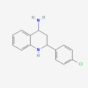 molecular formula C15H15ClN2 B11856547 2-(4-Chlorophenyl)-1,2,3,4-tetrahydroquinolin-4-amine 