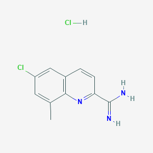 molecular formula C11H11Cl2N3 B11856552 6-Chloro-8-methylquinoline-2-carboximidamide hydrochloride CAS No. 1179360-07-6