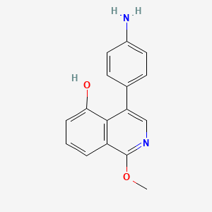 molecular formula C16H14N2O2 B11856553 4-(4-Aminophenyl)-1-methoxyisoquinolin-5-ol CAS No. 656234-11-6