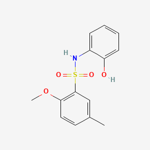 molecular formula C14H15NO4S B1185657 N-(2-hydroxyphenyl)-2-methoxy-5-methylbenzenesulfonamide 