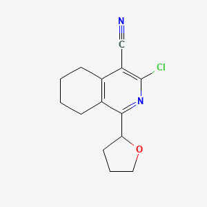 molecular formula C14H15ClN2O B11856599 3-Chloro-1-(tetrahydrofuran-2-yl)-5,6,7,8-tetrahydroisoquinoline-4-carbonitrile CAS No. 1707359-96-3