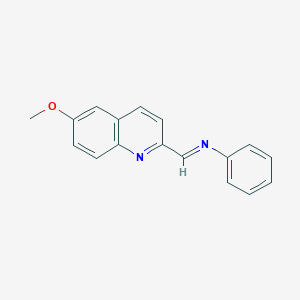 molecular formula C17H14N2O B11856610 N-((6-Methoxyquinolin-2-yl)methylene)aniline CAS No. 89060-08-2