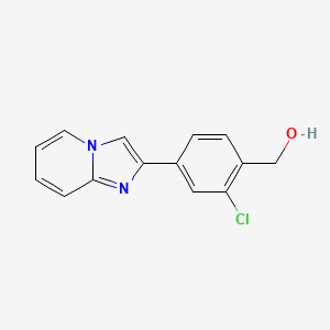 molecular formula C14H11ClN2O B11856631 (2-Chloro-4-(imidazo[1,2-a]pyridin-2-yl)phenyl)methanol CAS No. 62706-12-1