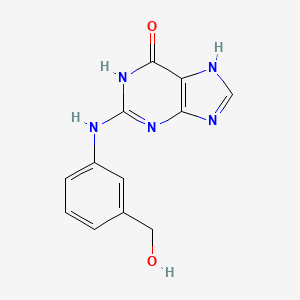 molecular formula C12H11N5O2 B11856636 6H-Purin-6-one, 1,9-dihydro-2-((3-(hydroxymethyl)phenyl)amino)- CAS No. 123994-71-8