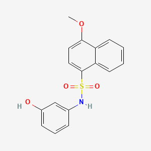 molecular formula C17H15NO4S B1185666 N-(3-hydroxyphenyl)-4-methoxy-1-naphthalenesulfonamide 