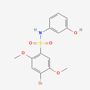 molecular formula C14H14BrNO5S B1185668 4-bromo-N-(3-hydroxyphenyl)-2,5-dimethoxybenzenesulfonamide 