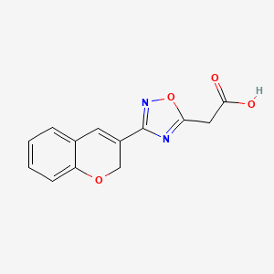 molecular formula C13H10N2O4 B11856706 2-(3-(2H-Chromen-3-yl)-1,2,4-oxadiazol-5-yl)acetic acid 