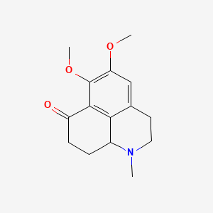 molecular formula C15H19NO3 B11856746 5,6-Dimethoxy-1-methyl-1,2,3,8,9,9a-hexahydro-7H-benzo(de)quinolin-7-one CAS No. 35690-87-0