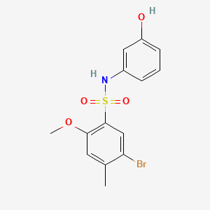 5-bromo-N-(3-hydroxyphenyl)-2-methoxy-4-methylbenzenesulfonamide