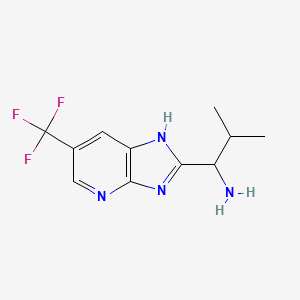 molecular formula C11H13F3N4 B11856764 2-Methyl-1-(6-(trifluoromethyl)-3H-imidazo[4,5-b]pyridin-2-yl)propan-1-amine CAS No. 1707371-85-4