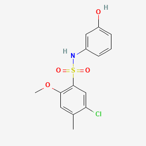 molecular formula C14H14ClNO4S B1185677 5-chloro-N-(3-hydroxyphenyl)-2-methoxy-4-methylbenzenesulfonamide 