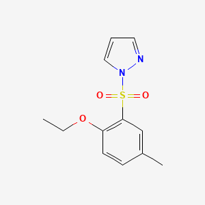molecular formula C12H14N2O3S B1185680 ethyl 4-methyl-2-(1H-pyrazol-1-ylsulfonyl)phenyl ether 