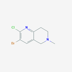 molecular formula C9H10BrClN2 B11856881 3-Bromo-2-chloro-6-methyl-5,6,7,8-tetrahydro-1,6-naphthyridine 