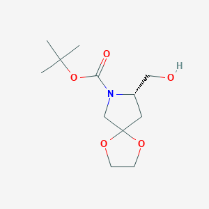 molecular formula C12H21NO5 B11856888 (S)-Tert-butyl 8-(hydroxymethyl)-1,4-dioxa-7-azaspiro[4.4]nonane-7-carboxylate 