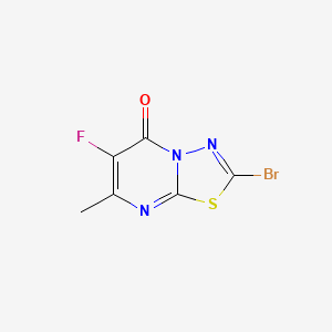 molecular formula C6H3BrFN3OS B11856974 2-Bromo-6-fluoro-7-methyl-5H-[1,3,4]thiadiazolo[3,2-a]pyrimidin-5-one 