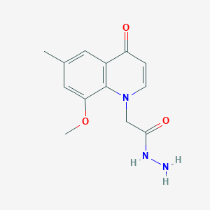 molecular formula C13H15N3O3 B11857000 2-(8-Methoxy-6-methyl-4-oxoquinolin-1(4H)-yl)acetohydrazide 