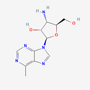 molecular formula C11H15N5O3 B11857059 (2R,3R,4S,5S)-4-Amino-5-(hydroxymethyl)-2-(6-methyl-9H-purin-9-yl)tetrahydrofuran-3-ol 