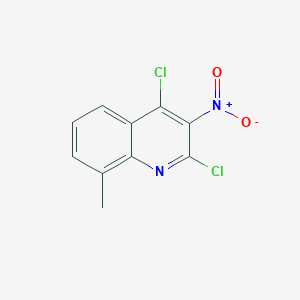 molecular formula C10H6Cl2N2O2 B11857088 2,4-Dichloro-8-methyl-3-nitroquinoline 