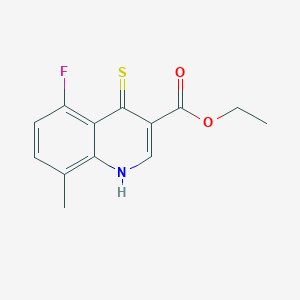 molecular formula C13H12FNO2S B11857095 Ethyl 5-fluoro-8-methyl-4-thioxo-1,4-dihydroquinoline-3-carboxylate 