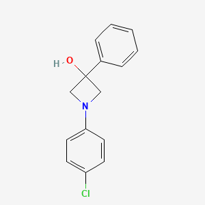 molecular formula C15H14ClNO B11857100 1-(4-Chlorophenyl)-3-phenylazetidin-3-ol CAS No. 62082-49-9