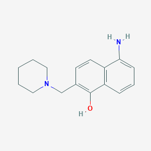 molecular formula C16H20N2O B11857185 5-Amino-2-[(piperidin-1-yl)methyl]naphthalen-1-ol CAS No. 116415-31-7