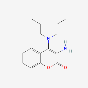 molecular formula C15H20N2O2 B11857210 3-Amino-4-dipropylaminocoumarin CAS No. 69405-47-6